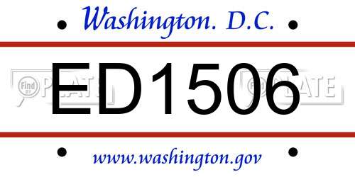 ED1506 District Of Columbia License Plate