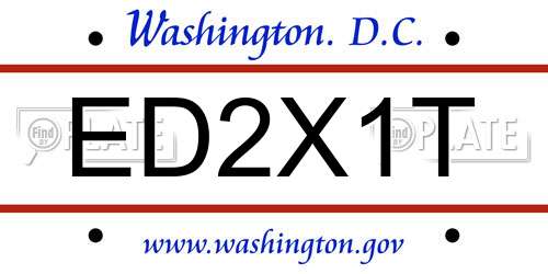 ED2X1T District Of Columbia License Plate