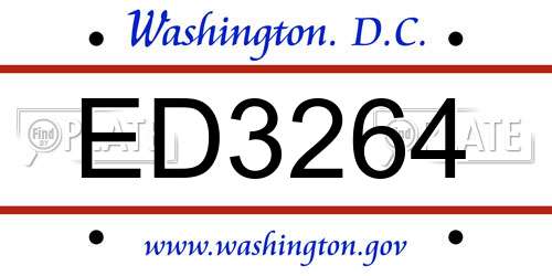 ED3264 District Of Columbia License Plate
