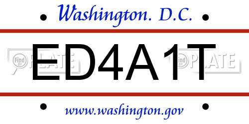 ED4A1T District Of Columbia License Plate