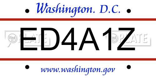 ED4A1Z District Of Columbia License Plate