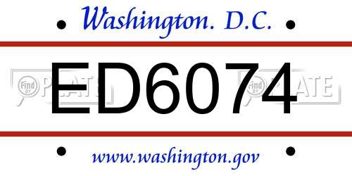 ED6074 District Of Columbia License Plate