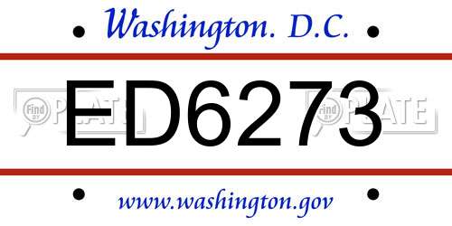 ED6273 District Of Columbia License Plate