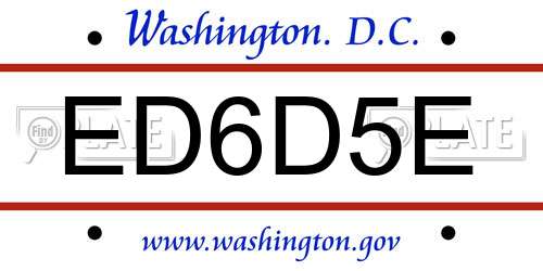 ED6D5E District Of Columbia License Plate