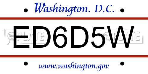 ED6D5W District Of Columbia License Plate