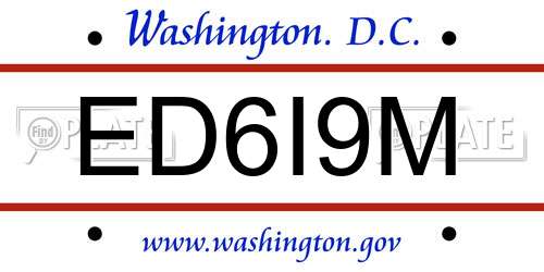 ED6I9M District Of Columbia License Plate