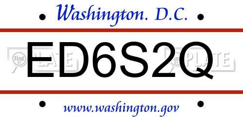 ED6S2Q District Of Columbia License Plate