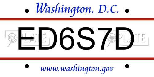 ED6S7D District Of Columbia License Plate