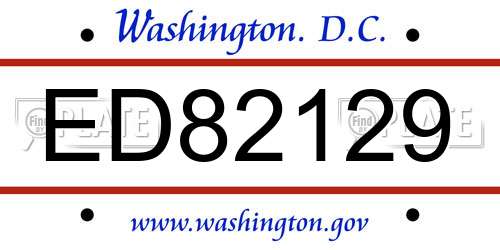 ED82129 District Of Columbia License Plate