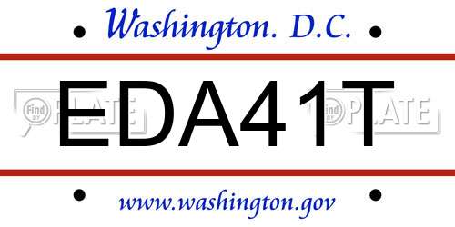 EDA41T District Of Columbia License Plate