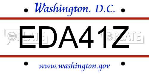 EDA41Z District Of Columbia License Plate