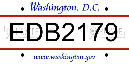 EDB2179 District Of Columbia License Plate