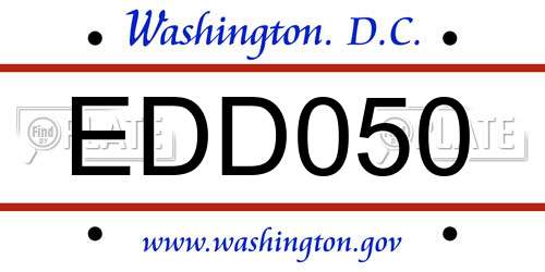 EDD050 District Of Columbia License Plate