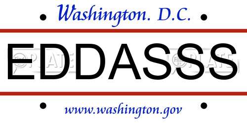 EDDASSS District Of Columbia License Plate