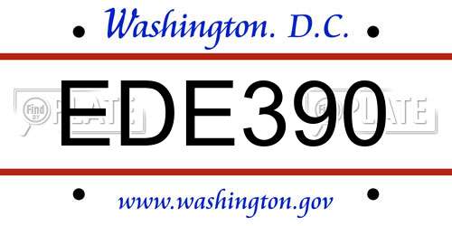 EDE390 District Of Columbia License Plate
