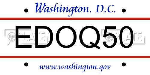 EDOQ50 District Of Columbia License Plate