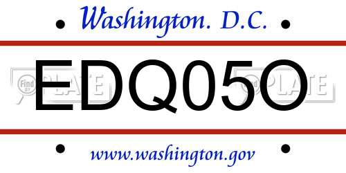 EDQ05O District Of Columbia License Plate