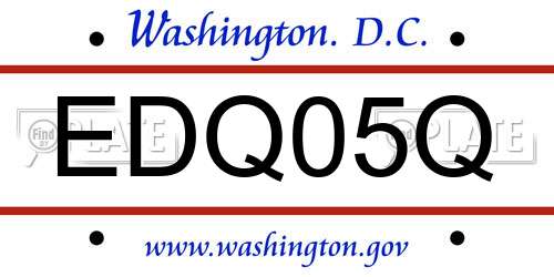 EDQ05Q District Of Columbia License Plate