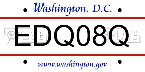 EDQ08Q District Of Columbia License Plate