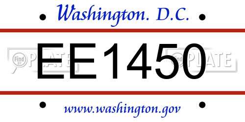 EE1450 District Of Columbia License Plate