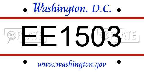 EE1503 District Of Columbia License Plate