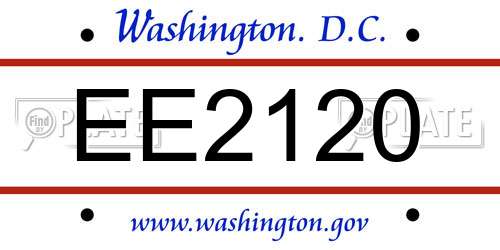 EE2120 District Of Columbia License Plate
