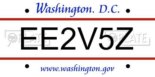 EE2V5Z District Of Columbia License Plate