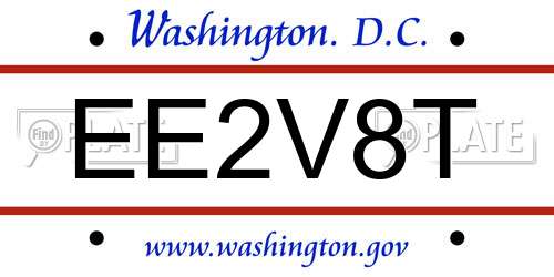 EE2V8T District Of Columbia License Plate