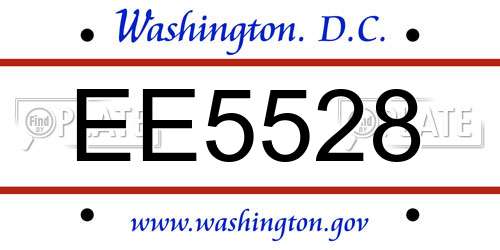 EE5528 District Of Columbia License Plate