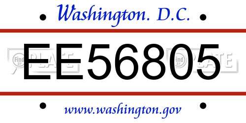EE56805 District Of Columbia License Plate