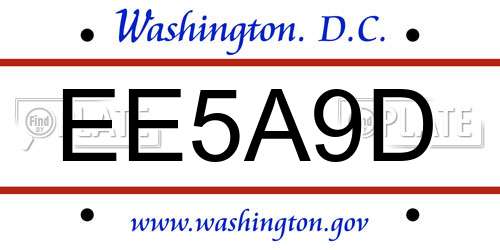 EE5A9D District Of Columbia License Plate