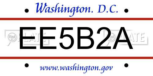 EE5B2A District Of Columbia License Plate