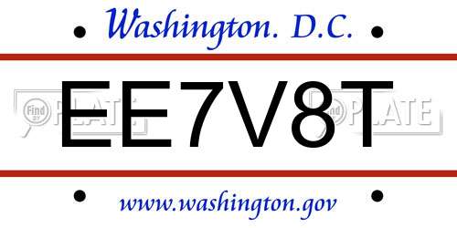 EE7V8T District Of Columbia License Plate