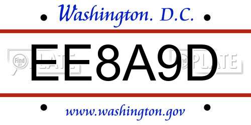 EE8A9D District Of Columbia License Plate
