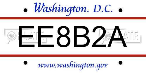 EE8B2A District Of Columbia License Plate