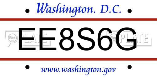 EE8S6G District Of Columbia License Plate