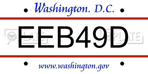 EEB49D District Of Columbia License Plate