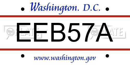EEB57A District Of Columbia License Plate
