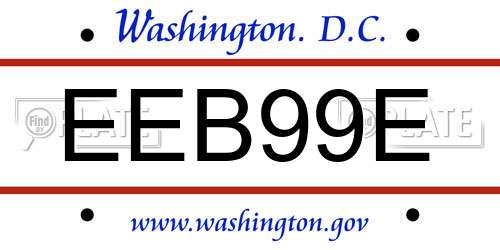 EEB99E District Of Columbia License Plate