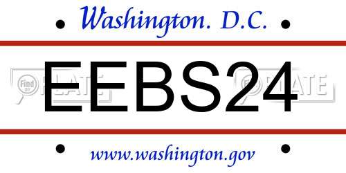 EEBS24 District Of Columbia License Plate