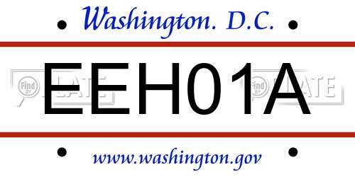 EEH01A District Of Columbia License Plate