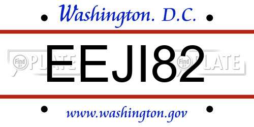 EEJI82 District Of Columbia License Plate