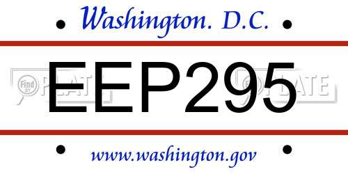 EEP295 District Of Columbia License Plate