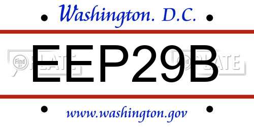 EEP29B District Of Columbia License Plate