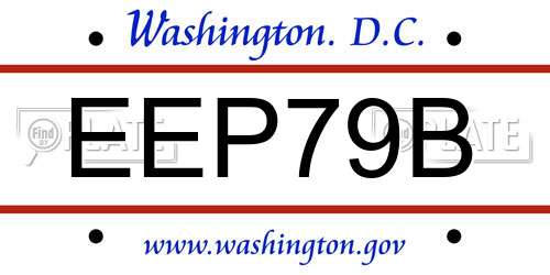 EEP79B District Of Columbia License Plate