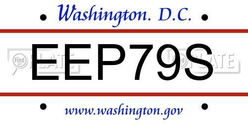 EEP79S District Of Columbia License Plate