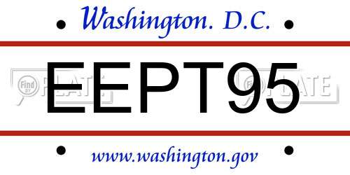 EEPT95 District Of Columbia License Plate