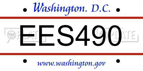 EES490 District Of Columbia License Plate