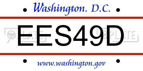 EES49D District Of Columbia License Plate