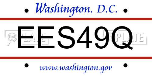 EES49Q District Of Columbia License Plate